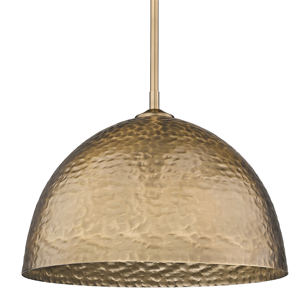 Golden Lighting Shepard 1-light Pendant in Modern Brass and Modern Brass shade